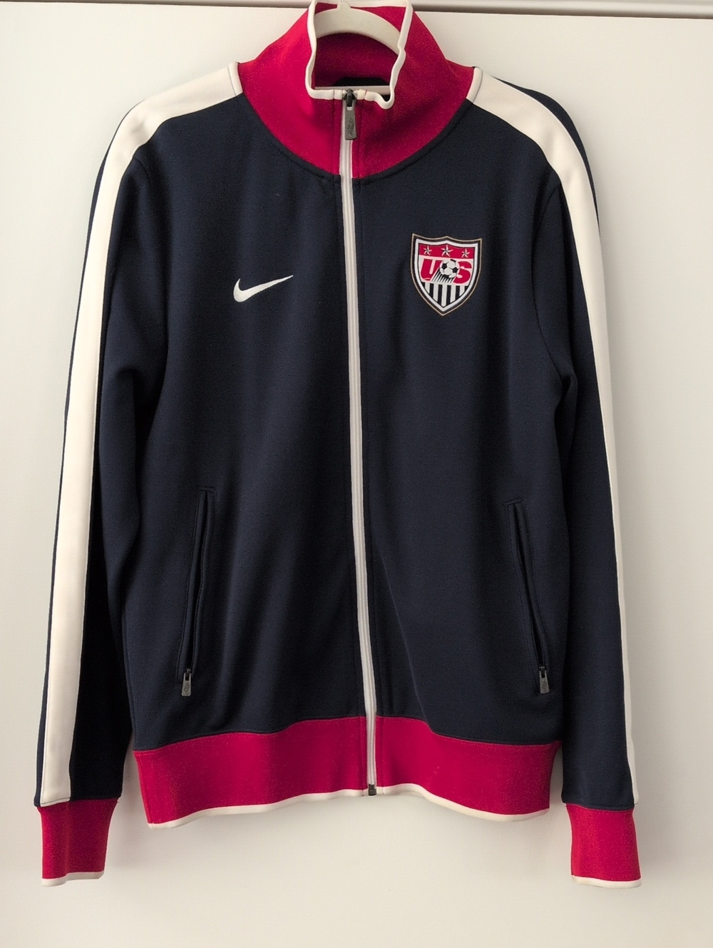 US Soccer Nike Men's Navy, White & Red Full-Zip Track Jacket